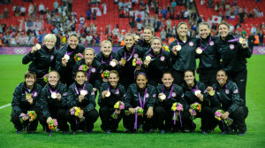 London, England - Thursday, August 9, 2012: The USA defeated Japan 2-1 to win the London 2012 Olympic gold medal at Wembley Arena. .