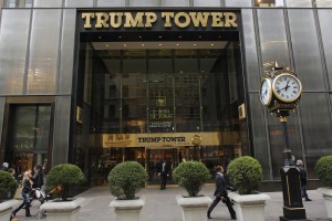 People walk in front of the Trump Tower in New York